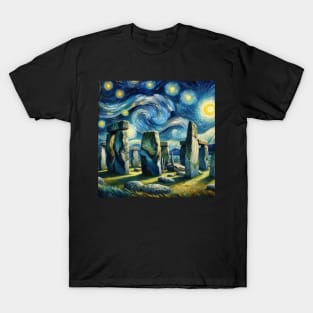 Stonehenge Starry Night - Beautiful Iconic Places T-Shirt